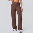 thumbnail image 6 of Women Workout Leggings No Front Seam Straight Leggings Brown S, 6 of 10