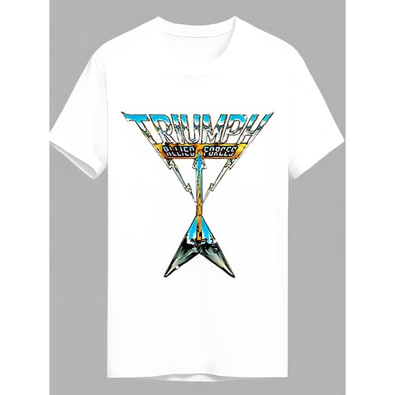 Triumph Band Graphic Tee for Men - Classic Pure Cotton Short Sleeve Shirt. Casual Crew Neck. All-Season Wear. Black