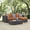 Espresso & Orange, variant on Modway Convene 3-Piece Rattan Aluminum Patio Sofa Set in Espresso/Mocha