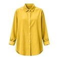 thumbnail image 4 of MEICHEN Button Up Shirts for Women Long Sleeve Button Down Shirts Vintage Solid Color Cotton and Linen Blouses Tops Womens Blouses, 4 of 4