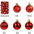 thumbnail image 3 of 34 Christmas Balls Tree Decorations Christmas Decorations, Christmas Tree Decorations Balls With Pendants Tree Decorations Christmas Plastic Pvc 4cm 34 Pieces / Set, Red, 3 of 6