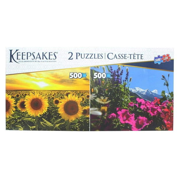 Rompecabezas Sunature Wildflowers, 500 piezas, juego de 2
