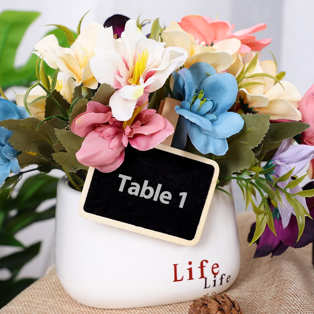 Unique Bargains 10 Pcs Mini Chalkboards with Clips for Weddings Party Message Board