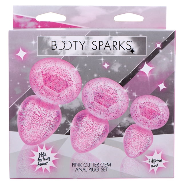 Booty Sparks Ensemble de Plug Anal Pailleté en Gemmes - Rose