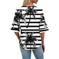 thumbnail image 6 of DeHolifer T-Shirts for Women V-Neck Camouflage Printed Ruffle Short Sleeve Summer Trendy Beach Lightweight Casual Tops White S, 6 of 7