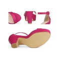 thumbnail image 3 of BLISSFUL STEP Platform Chunky Heel Sandals for Women Hot Pink 10, 3 of 6