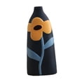 thumbnail image 2 of Abbracc Ceramic Painted Vase Flower Vases Accessories Flower Arrangement Table Vase Boho Dark Blue, 2 of 9