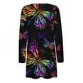 thumbnail image 3 of NordicNest Cardigan For Women Elegant Sweaters Ladies Butterfly Print V-Neck Long Sleeve Coat Pockets Outerwear Trendy Outerwear Fall Fashion Knitwear Tops, 3 of 9