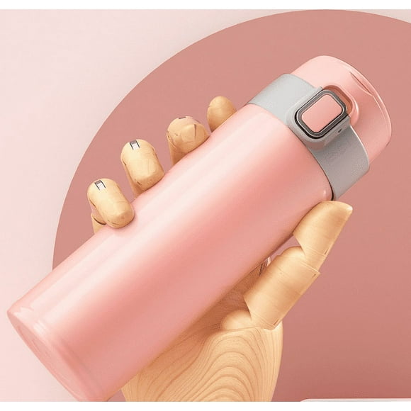 Handle Bounce Cover Insulation Cup Portable Fashion Men's and Women's Stainless Steel Water Cup Pink 480ml
