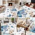 thumbnail image 5 of Blue Butterfly Farmhouse Area Rug 5x7 FT, Non Slip Bedroom Throw Carpet, Spring Pastoral Butterflies Washable Soft Floor Carpet Non-Shedding Rug for Dining Room Bedside Classroom Desk, 5 of 9