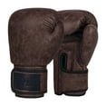 thumbnail image 1 of Guantes de boxeo para adultos, cómodos guantes de sparring de cuero PU con absorción de impactos para Marrón oscuro 12oz, 1 of 8