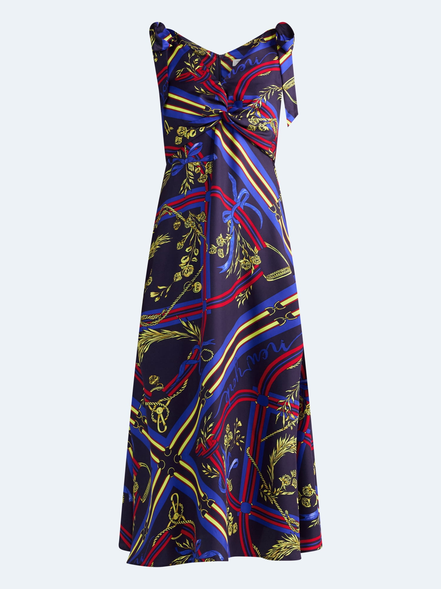 Free Assembly Women's and Women's Plus Silk Twist Front Sleeveless Maxi Dress, Sizes 0-26W