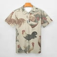 thumbnail image 3 of Chicken Pattern Men Zipper T-shirt Summer Casual Short Sleeve T-shirt Top, 3 of 7