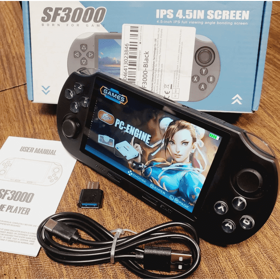 MOMOPLUS SF3000 Handheld Game Console, Portable, for PS1 GBA SNES Emulator, 4.5inch IPS Screen, 128G