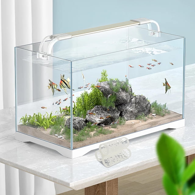 penikoko white betta tunnel hideout for fish tank with easy maintenance and natural aquatic features túnel blanco de PLA tamaño 10 x 8 x 7.5 cm, vista frontal cilíndrica con entrada hueca y superficie lisa, colocado en un acuario con sustrato, rocas y plantas; refugio compacto para bettas, peces pequeños y camarones, fácil de limpiar y adecuado para acuarios pequeños y medianos, también usado como punto de exploración decorativo.