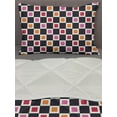 thumbnail image 3 of Geometric Comforter & Sham Bedding Set, Grid Style Checkered Pattern with Cool Vivid Squares Geometrical Retro Motifs, 3 pcs Duvet Set Microfiber Filling Quilt, 5 Sizes, Multicolor, by Ambesonne, 3 of 4
