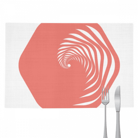 

Hexagon Infinite Circular Line Placemat Pad Kitchen Woven Heat Resistant Cushion Rectangle