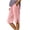 Pink, variant on Linen Pants Women Women's Solid Color Cotton Linen Casual Shorts Button Side Slit Design Non-Elastic Waist Loose Relaxed Fit Lightweight Daily