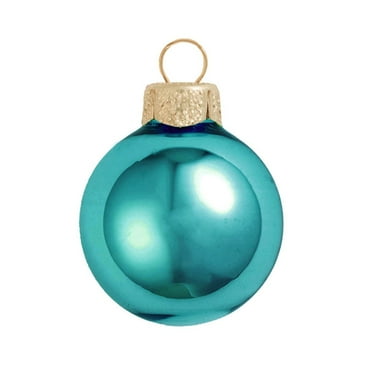 Whitehurst Shiny Finish Glass Christmas Ball Ornaments - 4" (100mm) - Turquoise Green - 6ct