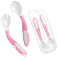 thumbnail image 1 of Cuchara Irfora Juego de cuchara y tenedor para bebés Estuche de viaje Mango flexible y antideslizante Cuchara de entrenamiento para bebés con caja de almacenamiento Vajilla portátil para bebés para be Irfora Cuchara, 1 of 7