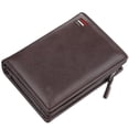 thumbnail image 1 of Carteras de cuero para hombres Cartera corta con bolsillo con cremallera Monederos para hombres Titulares de tarjetas de crédito, 1 of 5