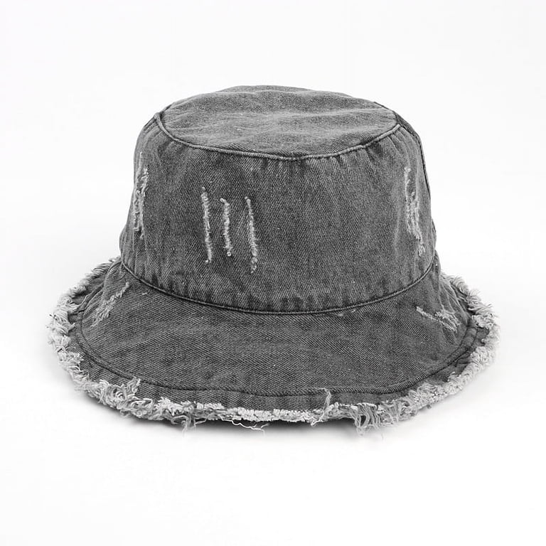 Frayed Bucket Hat for Women, Girls Denim Every day Hat  display picture 2