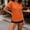 Orange, variant on ClodeEU Women's V Neck Henley Short Sleeve Casual Tunic Top,Casual Solid Color Loose Fit Blouse Black,Women's Plus L