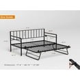 thumbnail image 4 of CoSoTower Twin Daybed with Rgb Led Lights & Charging Station, Height Adjustable Day Bed Frame with Trundle, Versatile Metal Sofa Bed Frame for Bedroom, Living Room, Guest Room, Black, 4 of 8