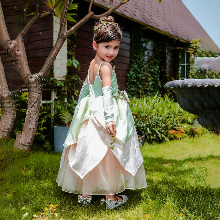tiana blue dress costume Tiana Inspired Blue Doll Dress & Gloves: Fits 11.5/17 Inch Dolls