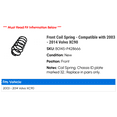 thumbnail image 2 of Front Coil Spring - Compatible with 2003 - 2014 Volvo XC90 2004 2005 2006 2007 2008 2009 2010 2011 2012 2013, 2 of 2