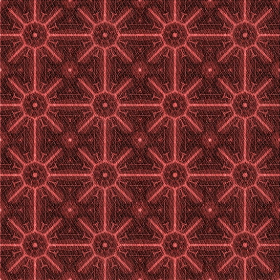Ahgly Company Indoor Square Patterned Maroon Red Area Rugs, 4' Square