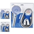 thumbnail image 2 of 3pcs/set Universal Bathroom Hand Rainfall Shower Head Pressurized Hand-held Showerhead Hose and Base, 2 of 8