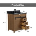 thumbnail image 4 of DELUXE LIVING 30" Bathroom Vanities with Sink, Fully Assembled Farmhouse Freestanding Storage Vanity&nbsp;Cabinet, Brown Oak, 4 of 8