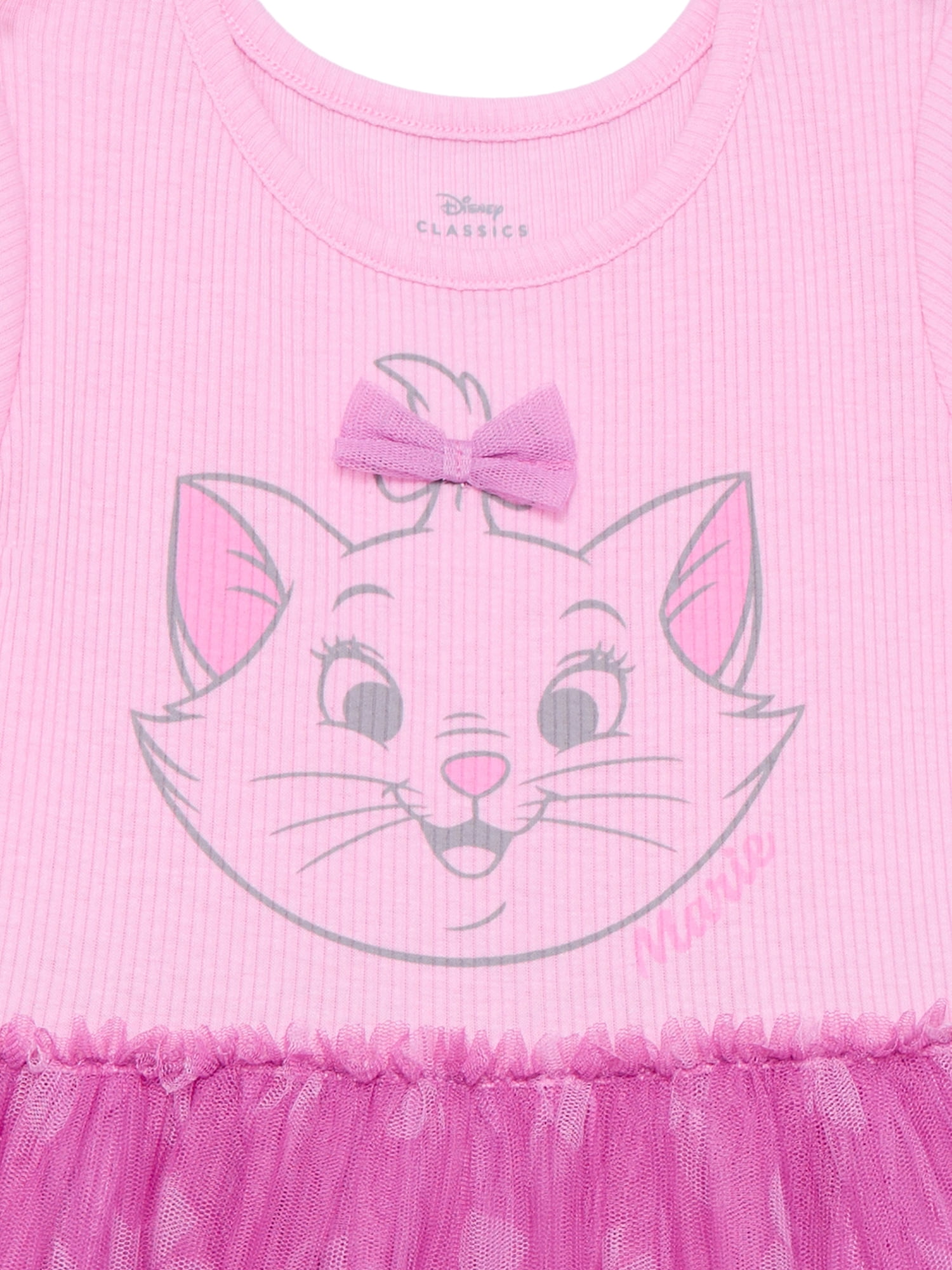 The Aristocats Marie Toddler Girls Graphic Tutu Dress with Short Sleeves, Sizes 12M-5T