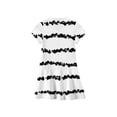 thumbnail image 4 of CCRFTGI Girls Dresses Polo Dress Size 8 Short Sleeve Uniform Casual Striped Pleated Flare Skater Polo Dresses Summer Button-Down Collar Pique Polo Dress White 9-10 Years, 4 of 5