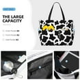 thumbnail image 2 of Wukai Cow Print Black White Print Zipper Bag,large Beach Tote Bag,Waterproof Sandproof Bag,Grocery and Picnic Tote Travel Bag, 2 of 5