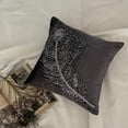 thumbnail image 3 of The HomeCentric Chair Cushion Cover Purple Charcoal Pillow Cover Crystals Peacock Pillow Cover Pack of 2 18x18 inch (45x45 cm) Cushion Cover Square Velvet Pillowcase Floral Cushion - Peacock Bliss, 3 of 11