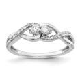 thumbnail image 2 of Women's Fancy Toi Et Moi Diamond Engagement Wedding Ring, Twisted Criss Cross Shank Diamond Ring, Split Shank Solitaire With Accents Ring, 14K White Gold Plated, 2.1 Ct Simulated Diamond, 2 of 5