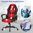 thumbnail image 3 of BestOffice PC Gaming Chair Ergonomic, Lumbar Support Arms Headrest High Back PU Leather Rolling Swivel Executive, Red, 3 of 7