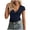 ☃109-Navy, variant on Women's Summer Tops Short Sleeve Slim Fitted Deep V Neck Cross Wrap Tunic T-Shirt Side ruched Shirring Tees
