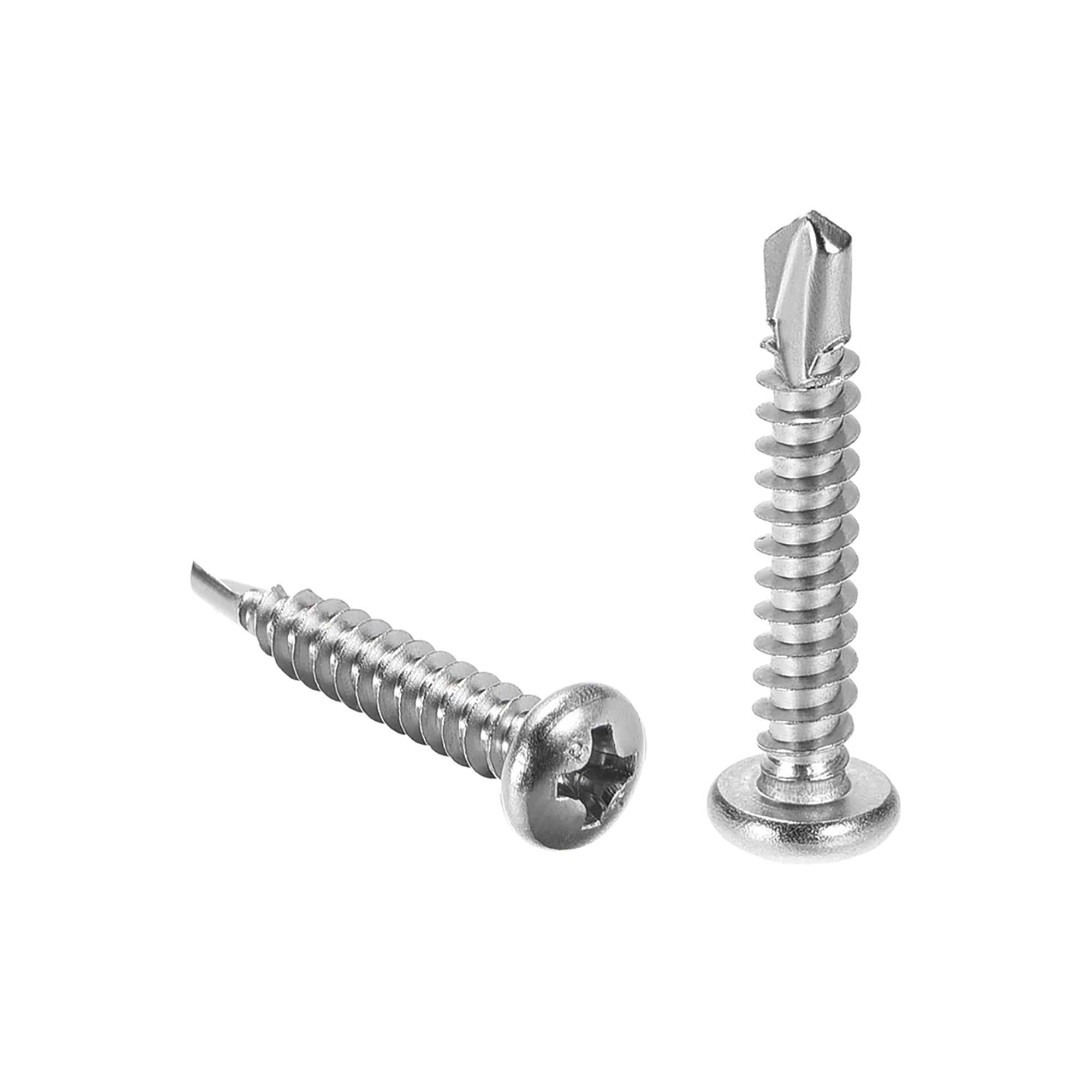 #8 x 1" Self Tapping Screws 410 Stainless Steel Phillips Pan Head Self Stainless Steel Pan Head Self Drilling Screws