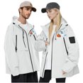 thumbnail image 2 of Wensltd Womens Waterproof Jacket Hooded Lightweight Outdoor Hiking Sport Windbreaker with Pocket, 2 of 7