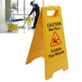 thumbnail image 1 of Floor Sign, Wide Application  Stability A Frame Clear Caution Wet Floor Sign English Spanish  for Outdoor, 1 of 7