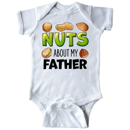 

Inktastic Nuts About My Father Peanut Almond Pistachio Gift Baby Boy or Baby Girl Bodysuit