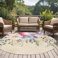 thumbnail image 4 of Round Rug 5Ft Washable Non-Slip, Wild Flowers Circle Area Rugs for Living Room Bedroom, Vintage Country Floral Leaf Plant Beige Indoor Floor Mats Carpet Runner for Home Decor Aesthetic, 4 of 8