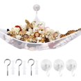 thumbnail image 1 of Hamac Filet pour Jouets, Sac Organisateur Suspendu pour Jouets Filet de Rangement Filet de Rangement pour Jouets Chambre d'Enfant Oursons (Blanc), 1 of 5