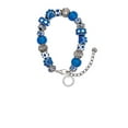 thumbnail image 2 of Delight Jewelry Silvertone Sister Eternity Ring Blue Paw Print Bead Bracelet, 7"+2", 2 of 4