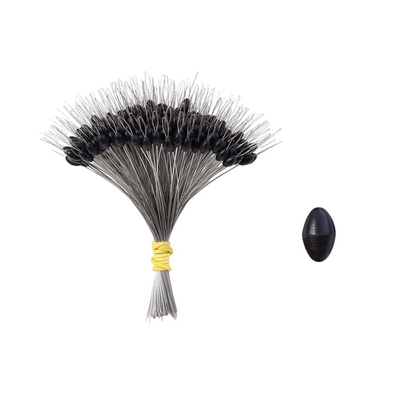 lixuesong 300Pcs Soft Silicone Fishing Float Bobbers Stoppers Oval/Cylinder Float Sinkers Stops Fishing Accessories Enduring,black,s