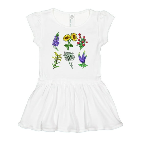 Inktastic Group of Beautiful Wildflowers Girls Baby Dress