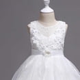 thumbnail image 6 of ATOGUTA Homecoming Dresses for Teens White Sleeveless Tulle Long Formal Wedding Pageant Party Fancy Princess Ball Gown Dresses 5T-15, 6 of 7